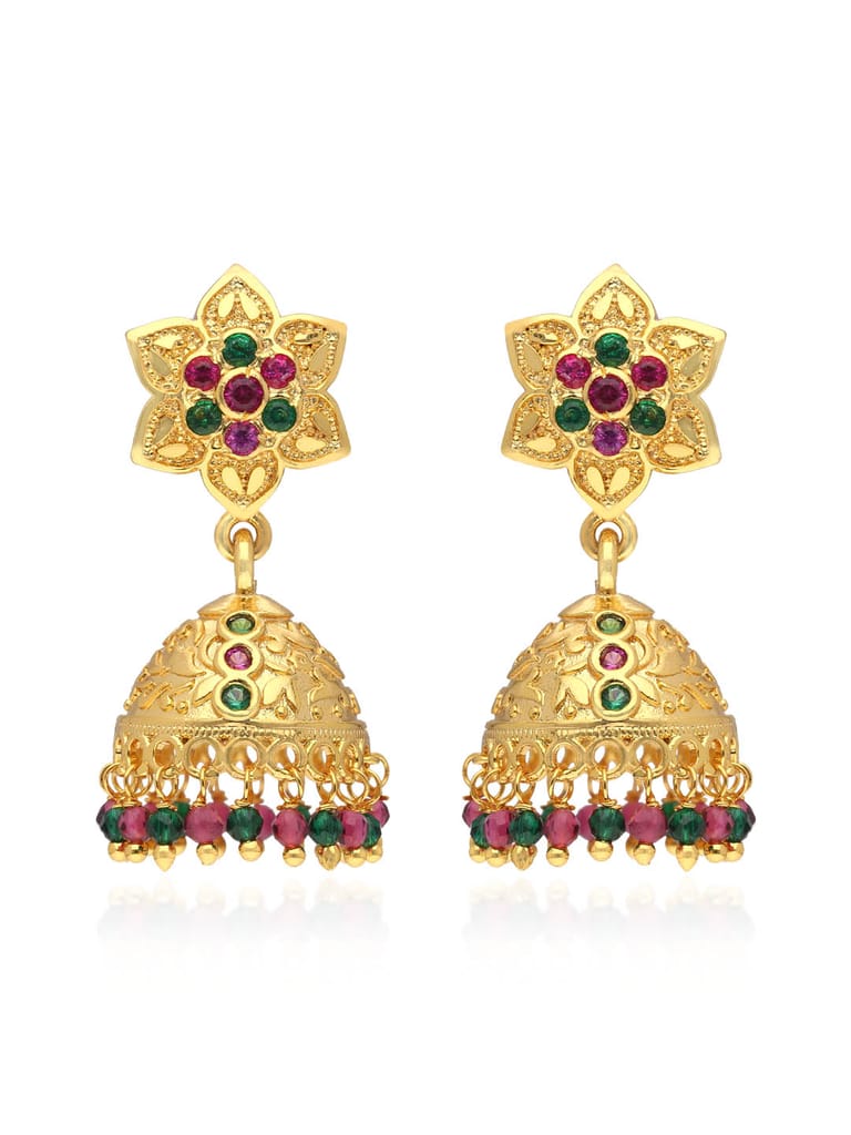 Forming Gold Jhumka Earrings in Micro Plating - PSR674