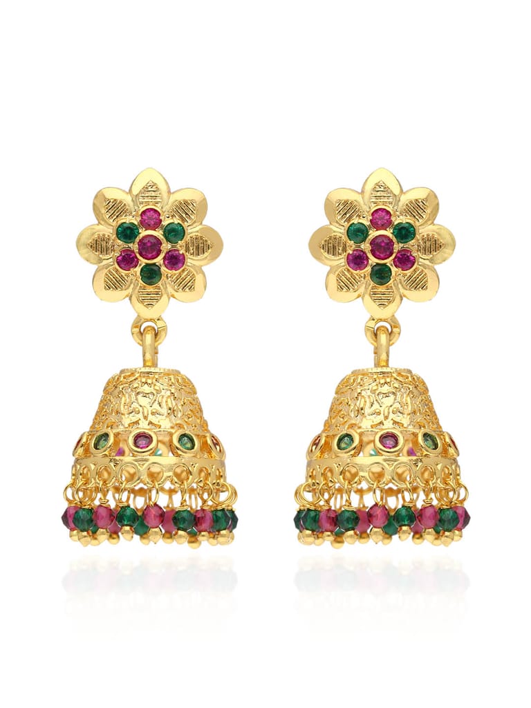 Forming Gold Jhumka Earrings in Micro Plating - PSR673