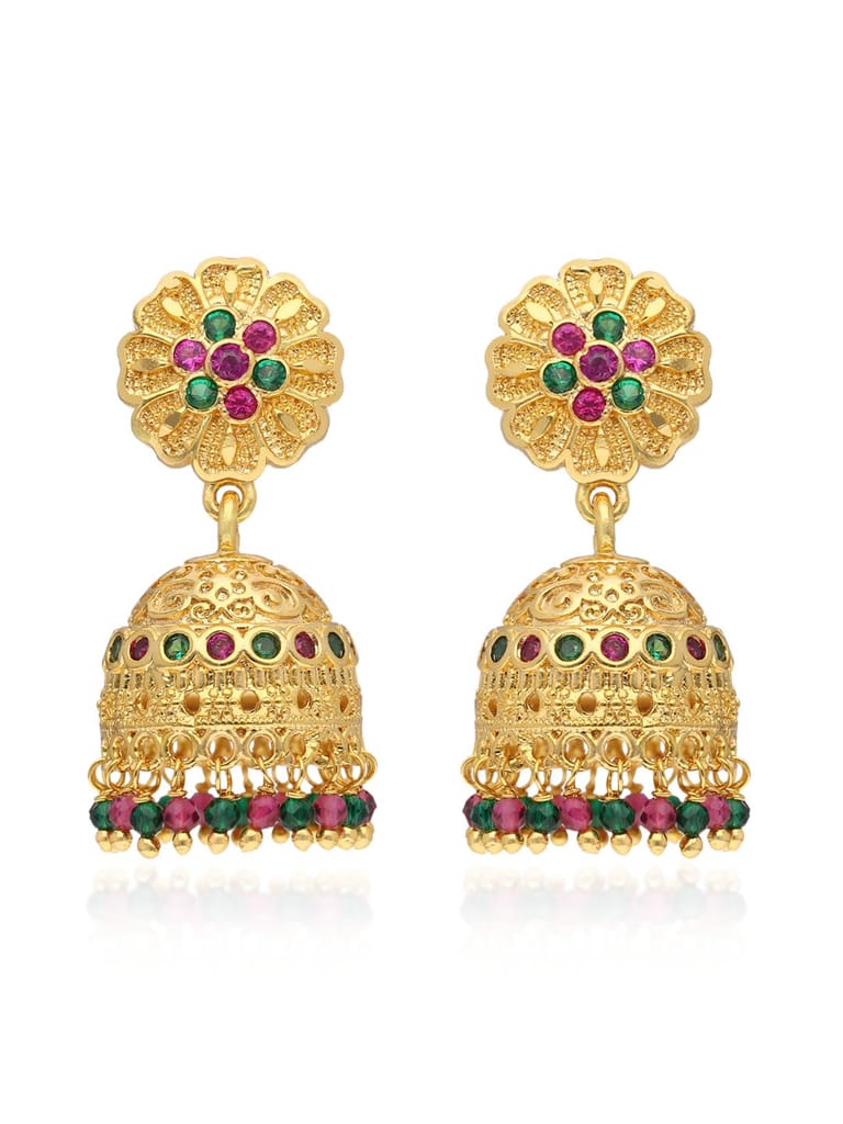Forming Gold Jhumka Earrings in Micro Plating - PSR672