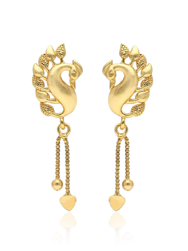 Traditional Forming Gold Dangler Earrings - PSR676