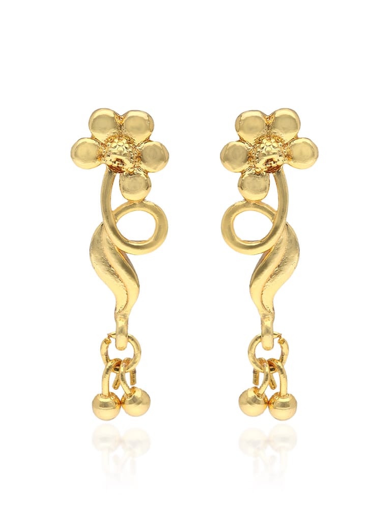 Traditional Forming Gold Dangler Earrings - PSR708