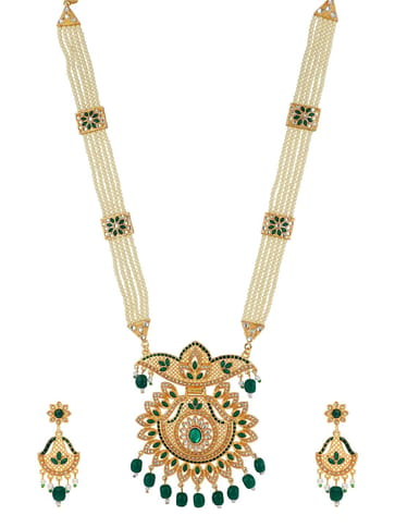 Kundan Long Necklace Set in Gold finish - PSR416