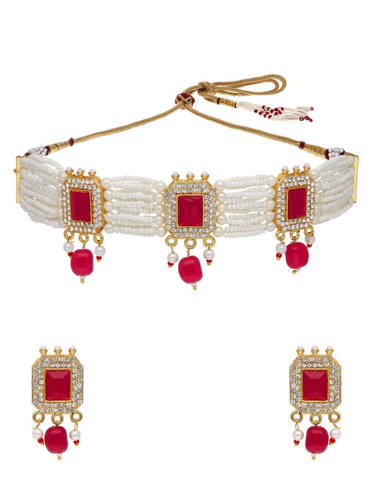 Traditional Choker Necklace Set in Gold finish - PSR407