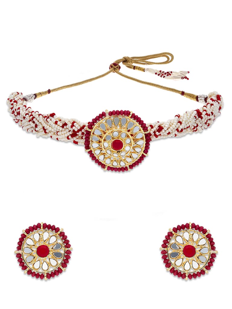 Antique Choker Necklace Set in Gold finish - CNB29271