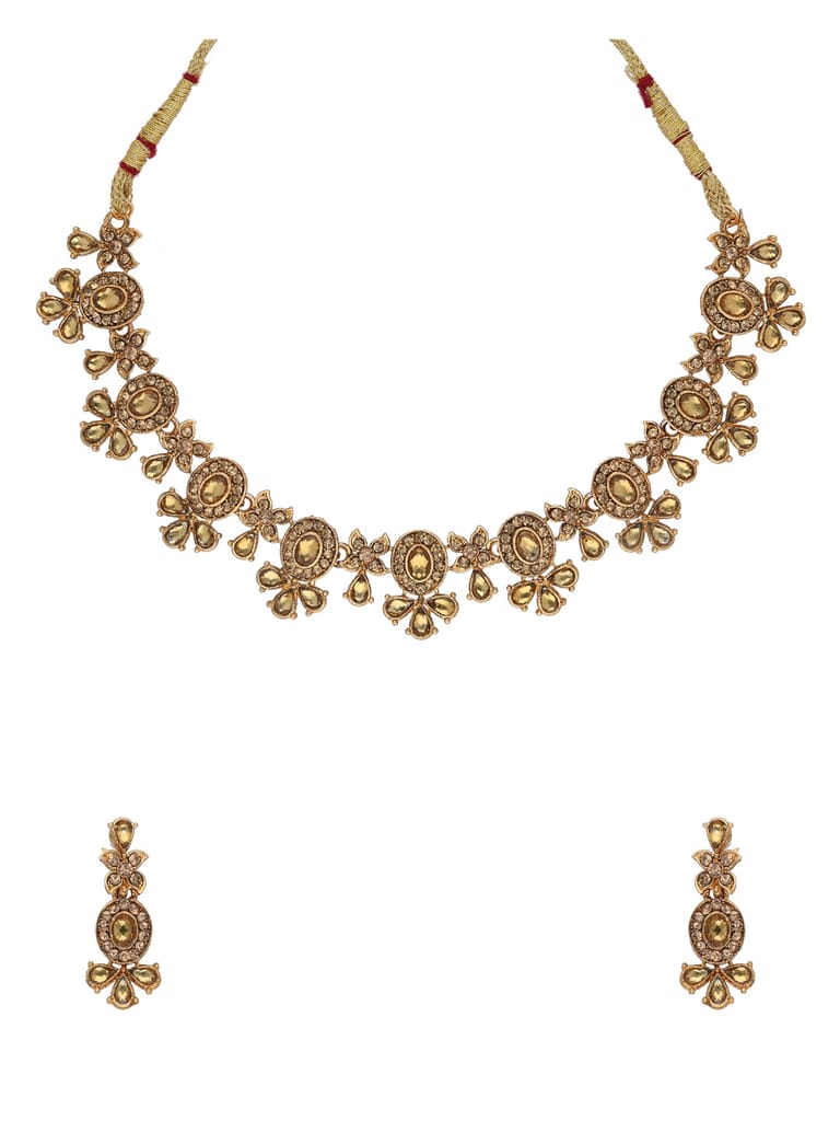 Traditional Necklace Set in Gold finish - CNB38210