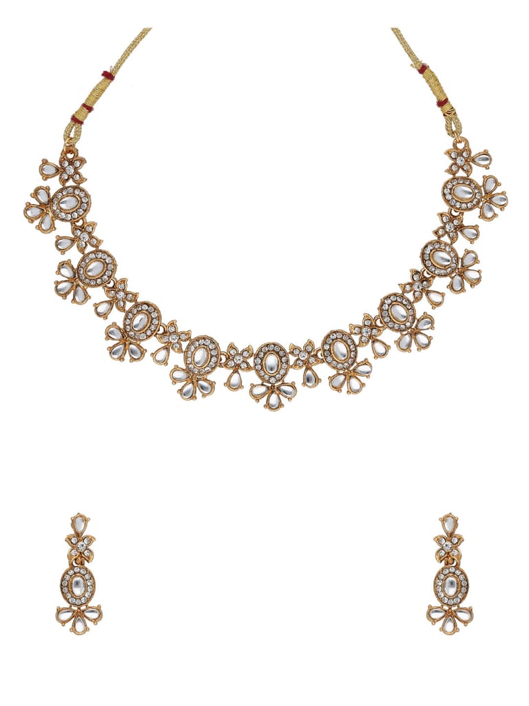 Traditional Necklace Set in Gold finish - CNB38211