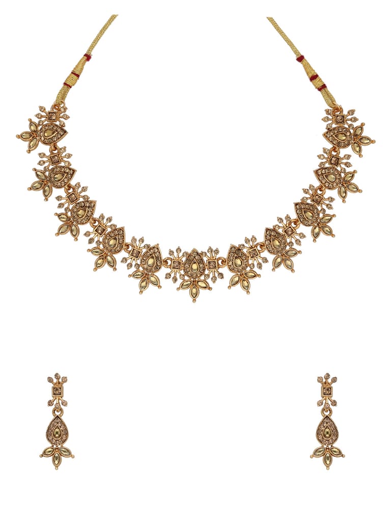 Traditional Necklace Set in Gold finish - CNB38214