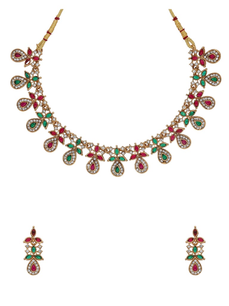 Traditional Necklace Set in Gold finish - CNB38200