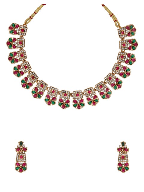 Traditional Necklace Set in Gold finish - CNB38207