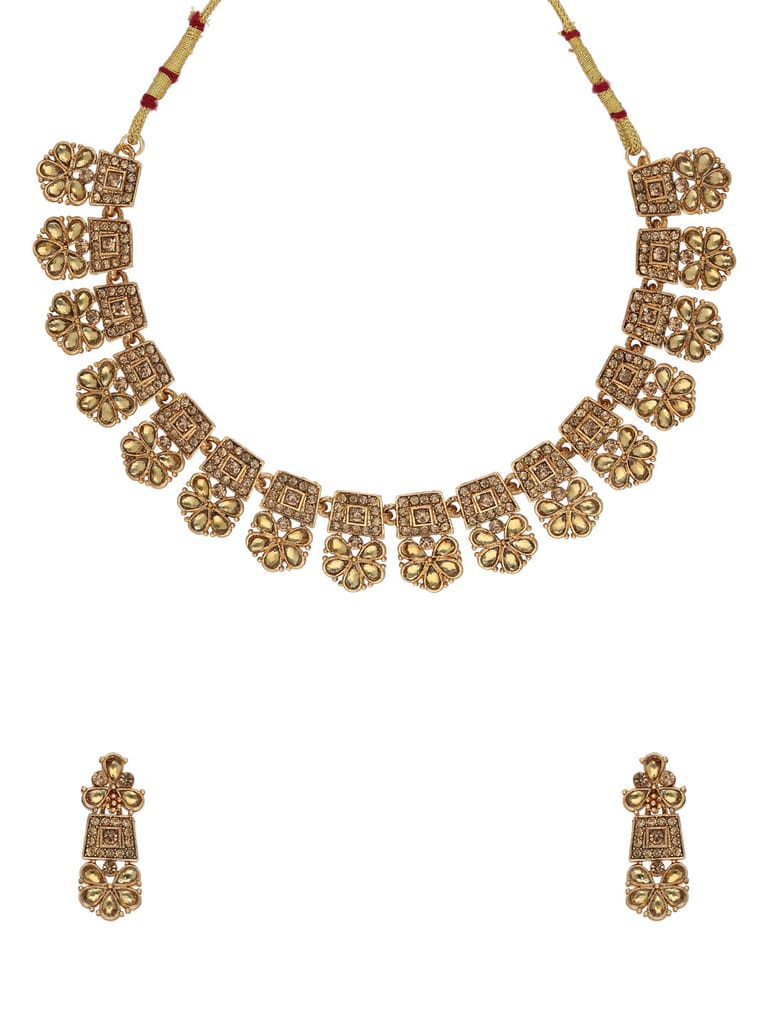 Traditional Necklace Set in Gold finish - CNB38206