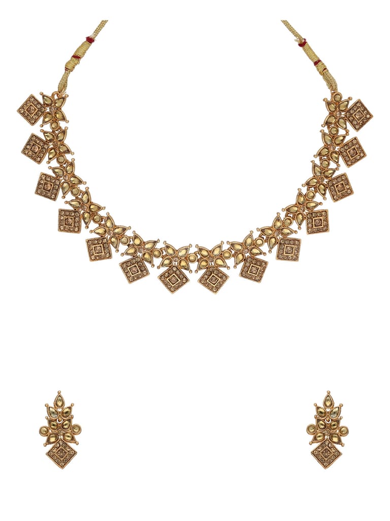 Traditional Necklace Set in Gold finish - CNB38197