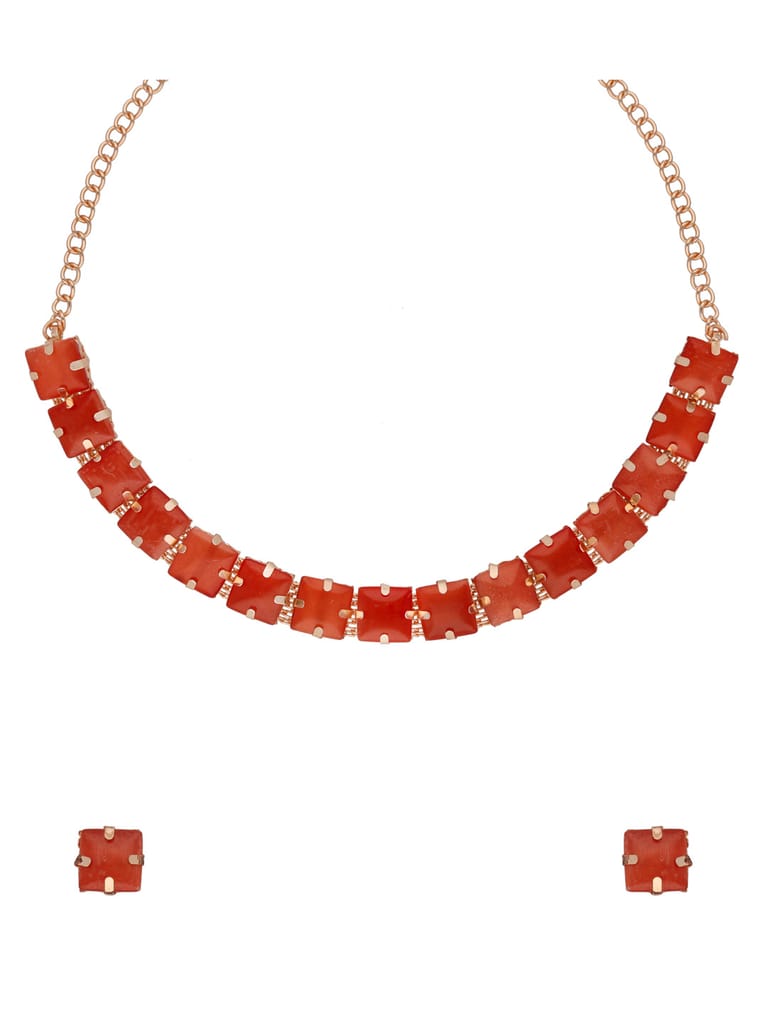 Western Necklace Set in Rose Gold finish - CNB34851
