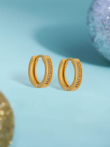 AD / CZ Bali / Hoops in Gold finish - S35207