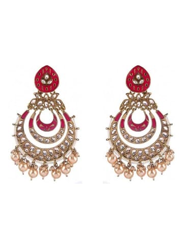 Reverse AD Chandbali Earrings in Mehendi finish - CNB15881