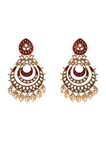 Reverse AD Chandbali Earrings in Mehendi finish - CNB15882