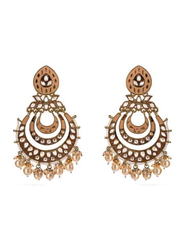 Reverse AD Chandbali Earrings in Mehendi finish - CNB15885