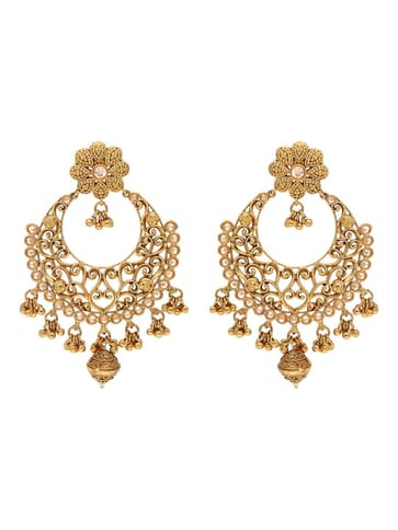 Reverse AD Chandbali Earrings in Gold finish - CNB22262