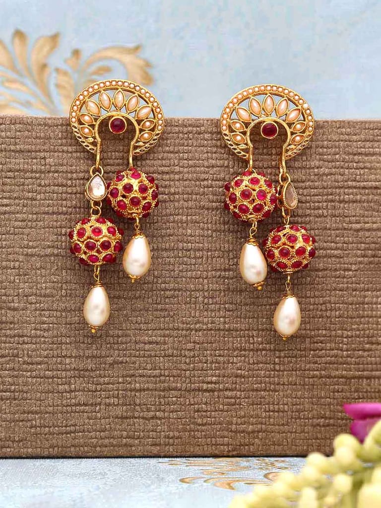 Antique Long Earrings in Gold finish - CNB16202