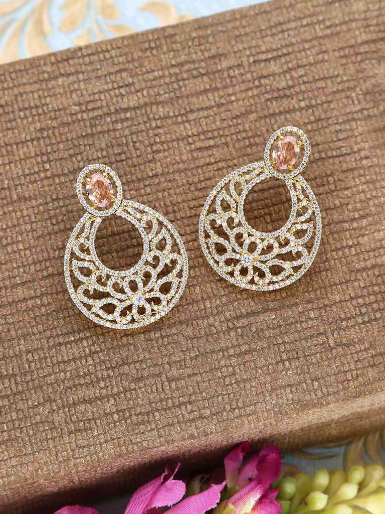 AD / CZ Earrings in Gold finish - CNB2732