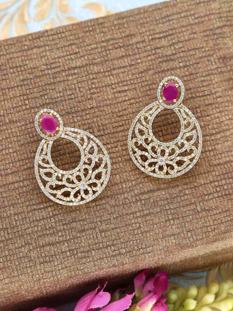 AD / CZ Earrings in Gold finish - CNB2733