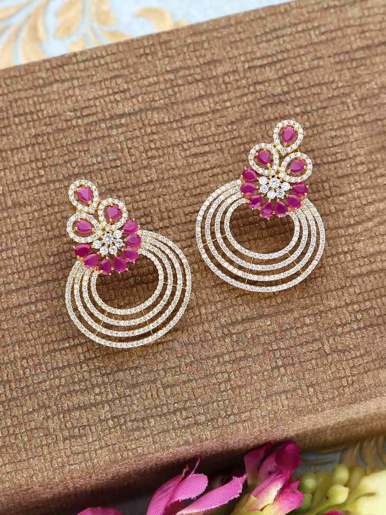 AD / CZ Earrings in Gold finish - CNB2745