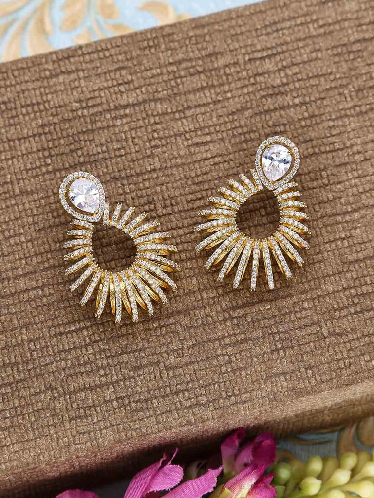 AD / CZ Earrings in Gold finish - CNB2746