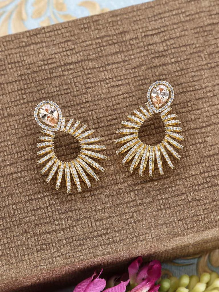 AD / CZ Earrings in Gold finish - CNB2749