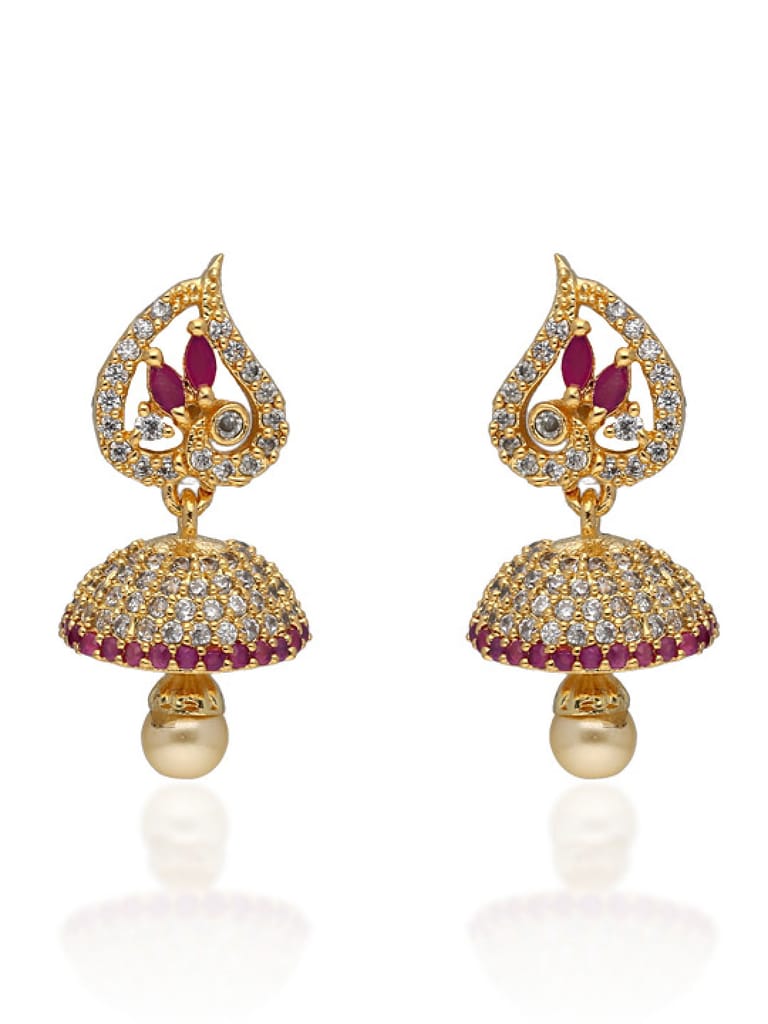 AD / CZ Jhumka Earrings in Gold finish - CNB31369