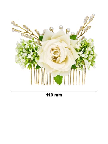 Floral / Flower Comb in Gold finish - CNB39891