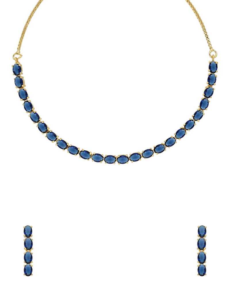 AD / CZ Necklace Set in Gold finish - CNB34741