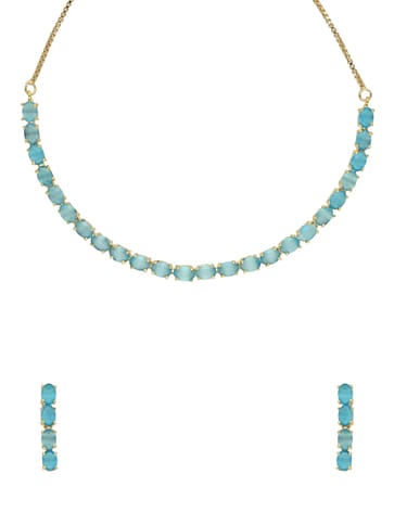 AD / CZ Necklace Set in Gold finish - CNB34742