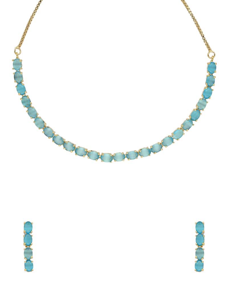 AD / CZ Necklace Set in Gold finish - CNB34742