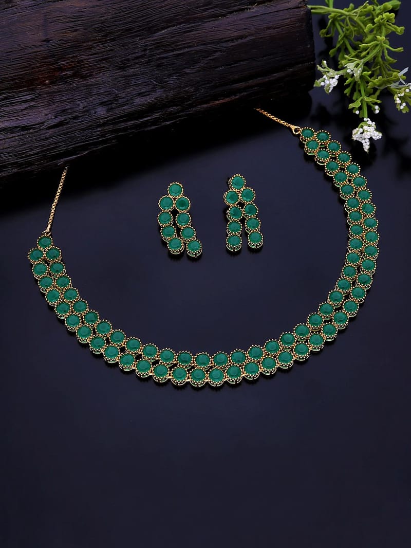 AD / CZ Necklace Set in Gold finish - CNB930