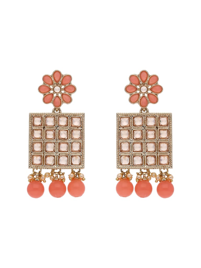 Traditional Dangler Earrings in Rose Gold finish - CNB21792