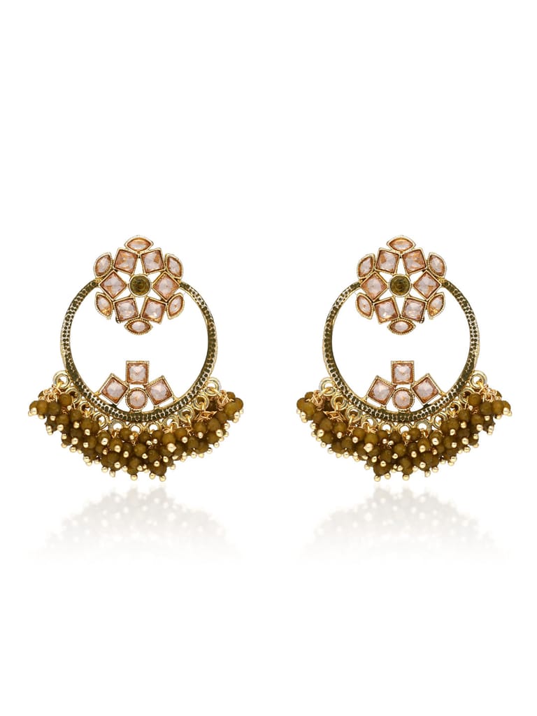 Reverse AD Dangler Earrings in Gold finish - CNB30928