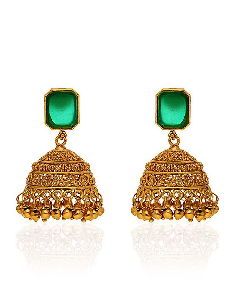 Antique Jhumka Earrings in Gold finish - CNB29048