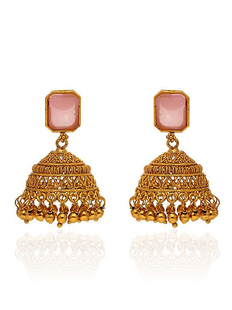 Antique Jhumka Earrings in Gold finish - CNB29047