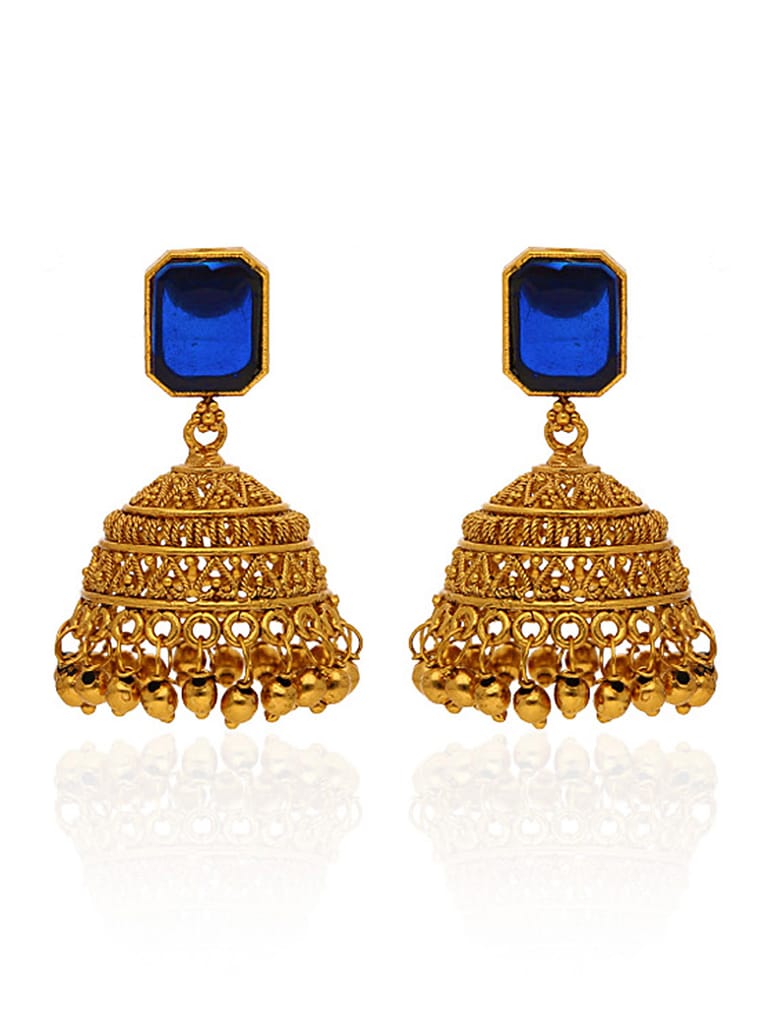 Antique Jhumka Earrings in Gold finish - CNB29049