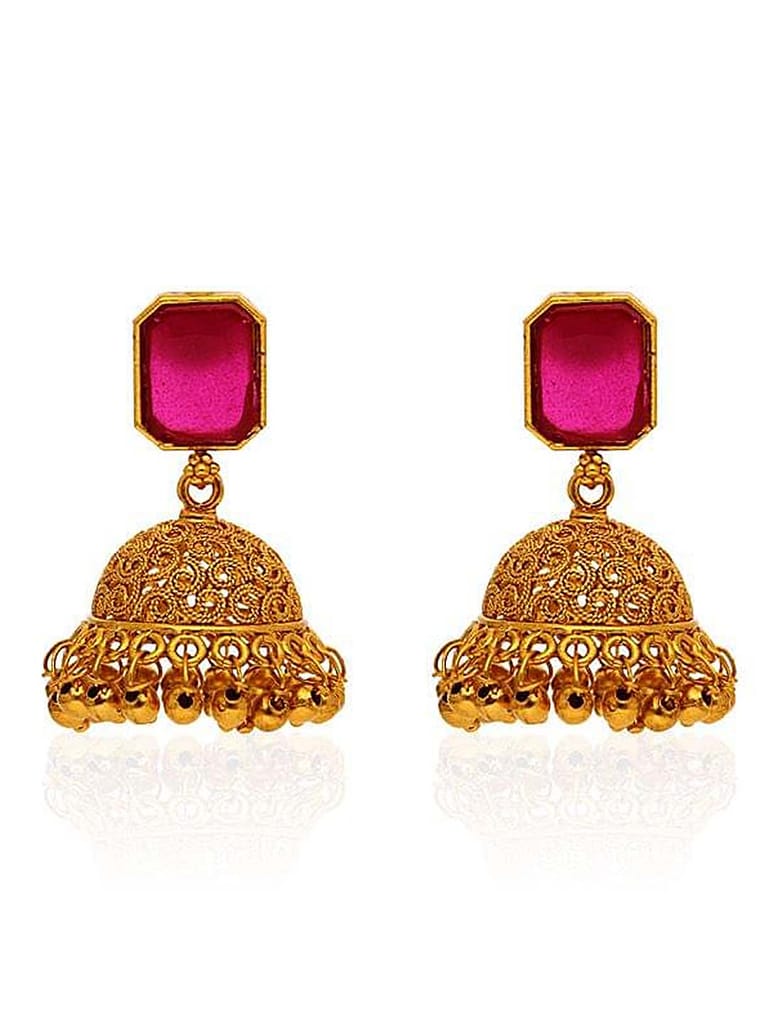 Antique Jhumka Earrings in Gold finish - CNB29025
