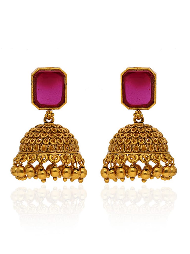 Antique Jhumka Earrings in Gold finish - CNB29060