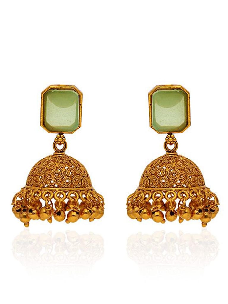 Antique Jhumka Earrings in Gold finish - CNB29029