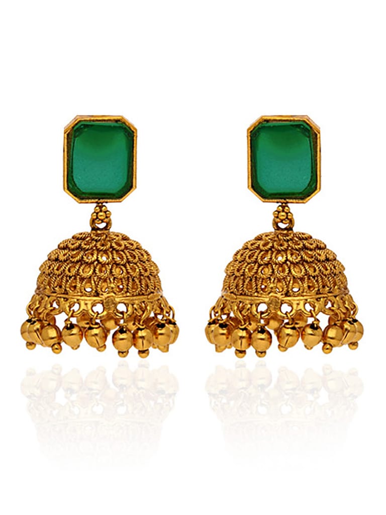 Antique Jhumka Earrings in Gold finish - CNB29058