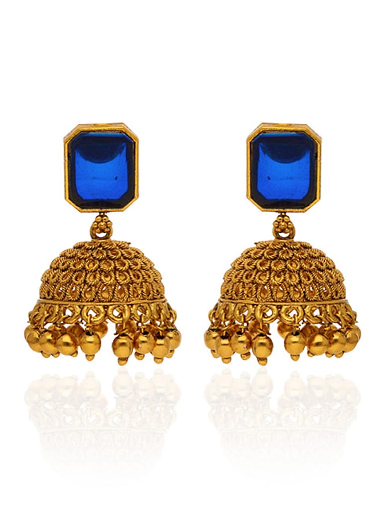 Antique Jhumka Earrings in Gold finish - CNB29059
