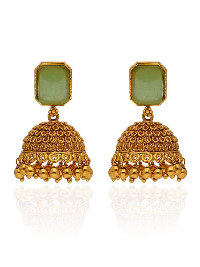 Antique Jhumka Earrings in Gold finish - CNB29061