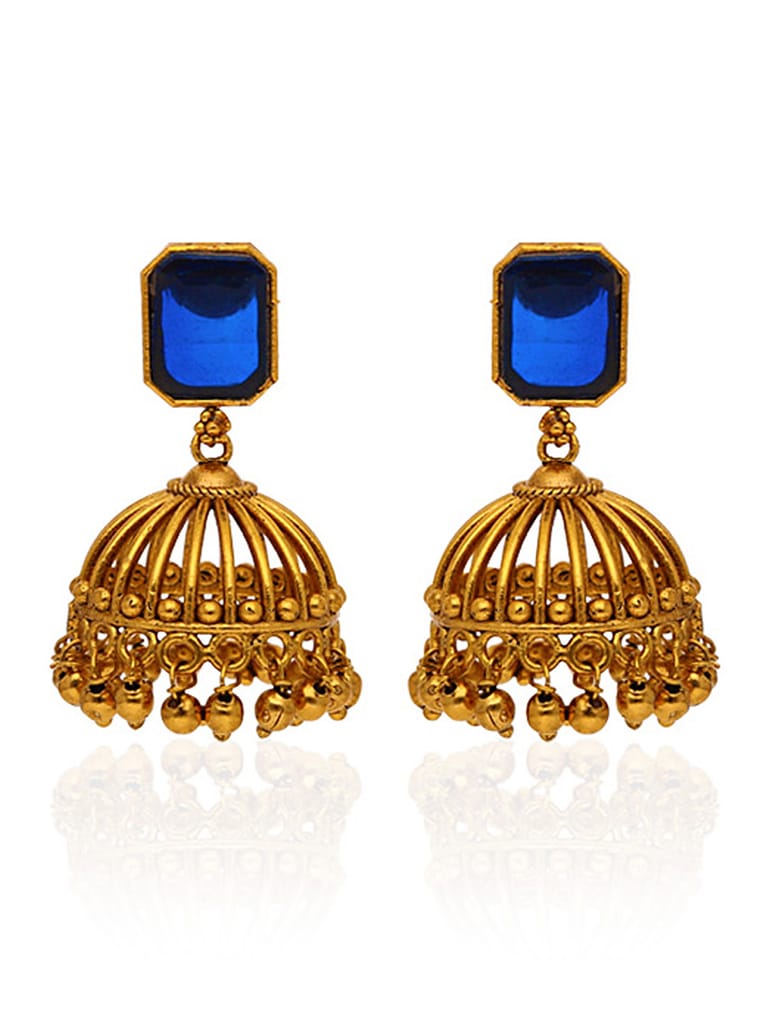 Antique Jhumka Earrings in Gold finish - CNB29051
