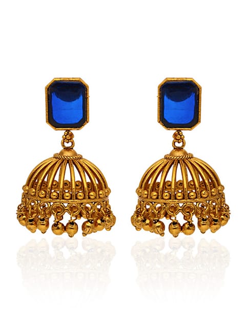 Antique Jhumka Earrings in Gold finish - CNB29051
