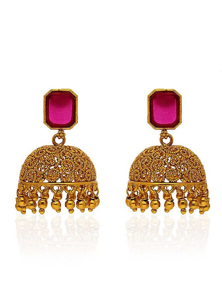 Antique Jhumka Earrings in Gold finish - CNB29040