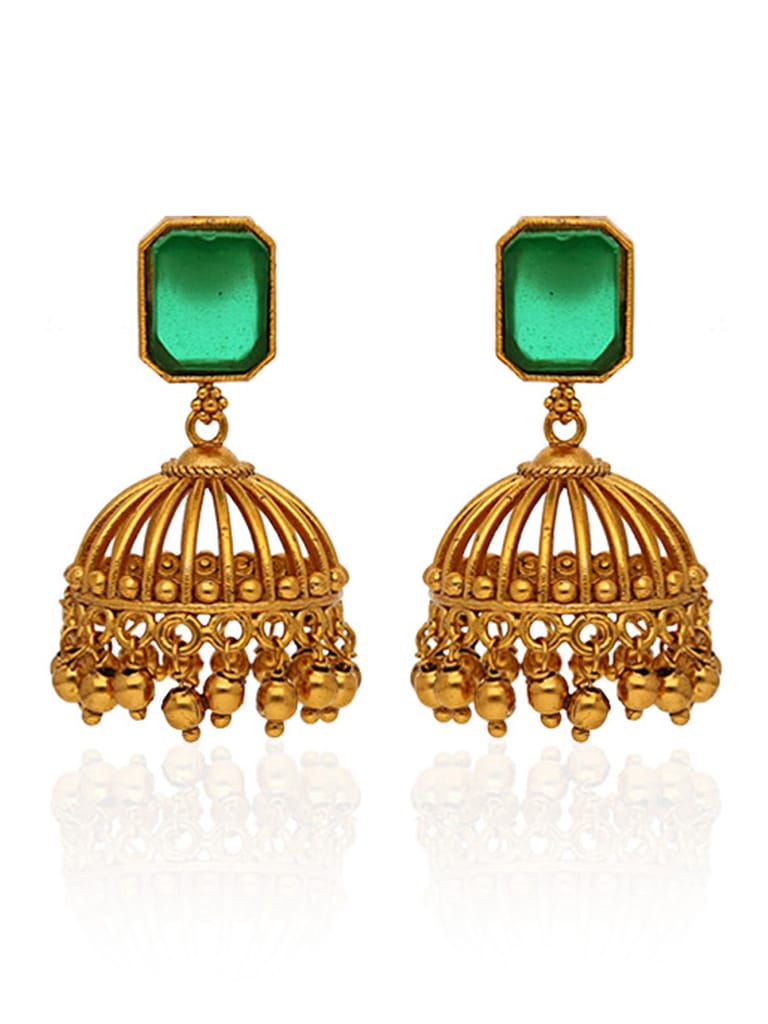 Antique Jhumka Earrings in Gold finish - CNB29055