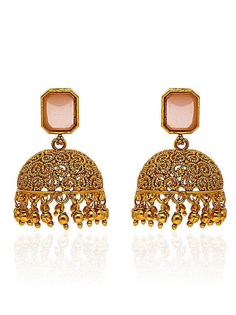 Antique Jhumka Earrings in Gold finish - CNB29039