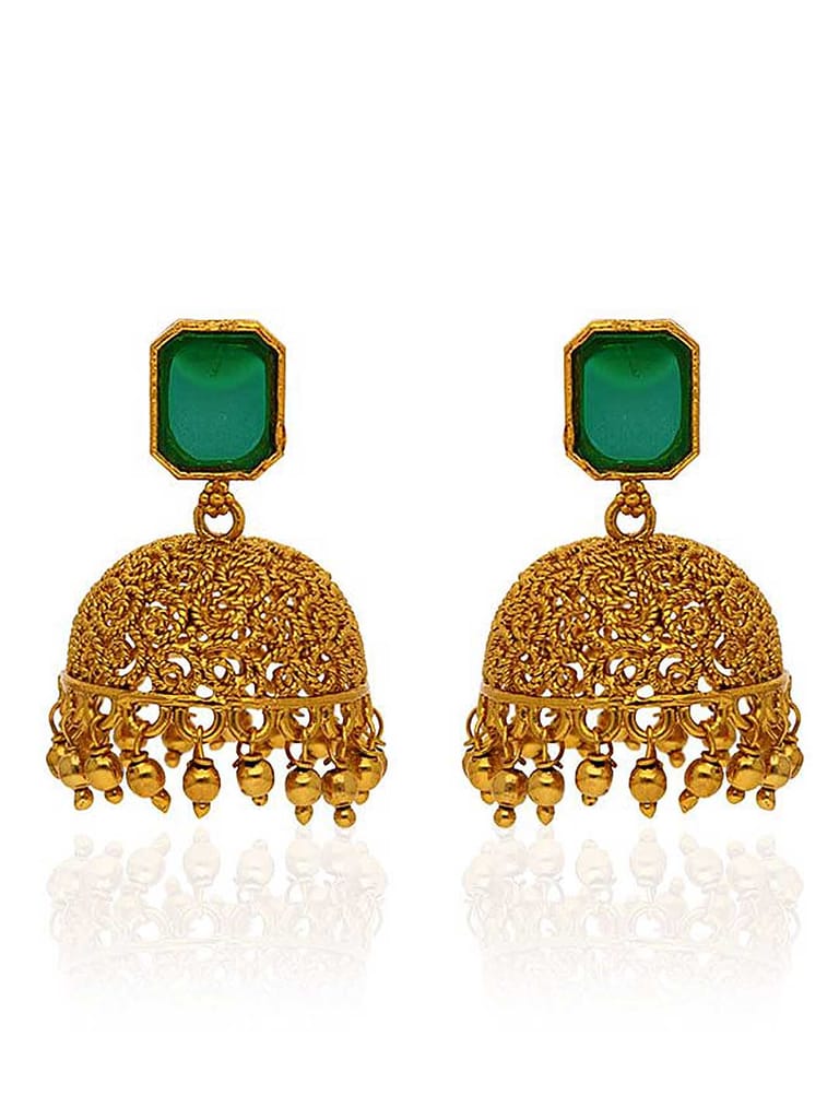 Antique Jhumka Earrings in Gold finish - CNB29041